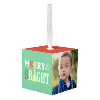 Kerst-kerstversiering met vier of drie foto's ornament