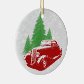 Kerst-kerstversiering met warme rod keramisch ornament (Rechts)