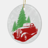 Kerst-kerstversiering met warme rod keramisch ornament (Links)