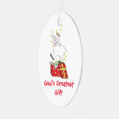 Kerst-kerstversiering Metalen Ornament (Voorkant links)