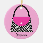 Kerst-kerstversiering paars keramisch ornament (Voorkant)