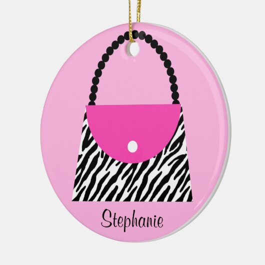 Kerst-kerstversiering paars keramisch ornament (Links)