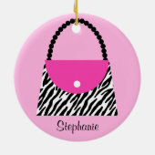 Kerst-kerstversiering paars keramisch ornament (Achterkant)