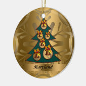 Kerst-kerstversiering van de deelstaat Maryland Keramisch Ornament (Links)