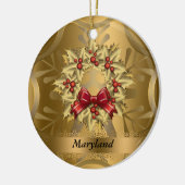 Kerst-kerstversiering van de deelstaat Maryland Keramisch Ornament (Links)