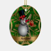 Kerst-kerstversiering van de deelstaat Maryland Keramisch Ornament (Rechts)