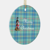 Kerst-kerstversiering van de kustvuurtoren keramisch ornament (Rechts)