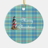 Kerst-kerstversiering van de kustvuurtoren keramisch ornament (Voorkant)