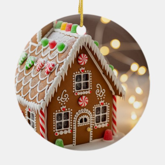 Kerst-kerstversiering van het ontbijt keramisch ornament (Achterkant)