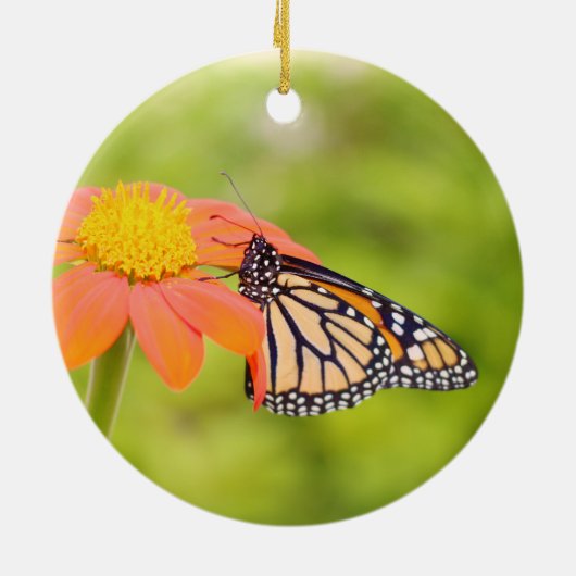 Kerst-kerstversiering van Monarch Butterfly Keramisch Ornament (Achterkant)