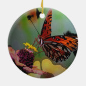 Kerst-kerstversiering van Monarch Butterfly Keramisch Ornament (Achterkant)