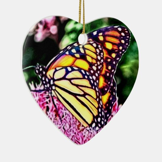 Kerst-kerstversiering van Monarch Butterfly Keramisch Ornament (Rechts)