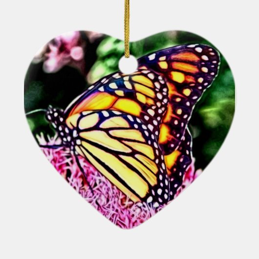 Kerst-kerstversiering van Monarch Butterfly Keramisch Ornament (Achterkant)