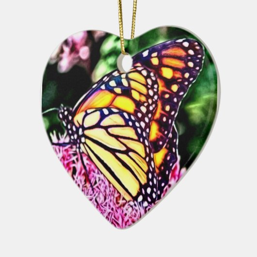 Kerst-kerstversiering van Monarch Butterfly Keramisch Ornament (Links)
