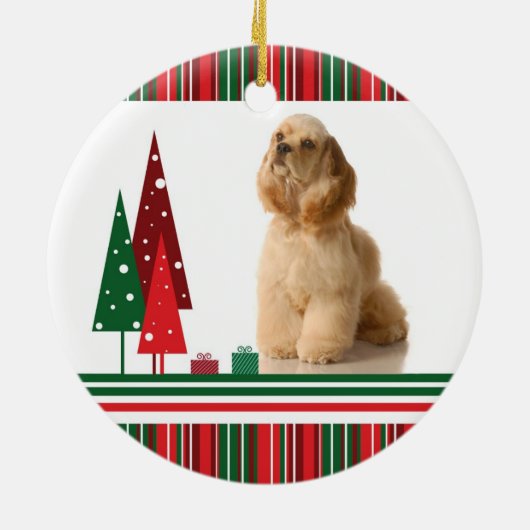 Kerst-kerstversiering voor Cocker Spanial Keramisch Ornament (Achterkant)