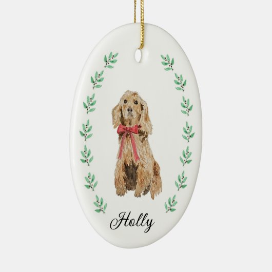 Kerst-kerstversiering voor Cocker Spaniel Keramisch Ornament (Rechts)