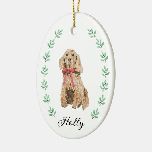 Kerst-kerstversiering voor Cocker Spaniel Keramisch Ornament (Links)