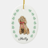 Kerst-kerstversiering voor Cocker Spaniel Keramisch Ornament (Voorkant)