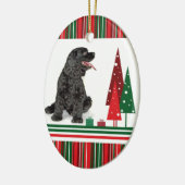 Kerst-kerstversiering voor Cocker Spaniel Keramisch Ornament (Links)