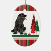 Kerst-kerstversiering voor Cocker Spaniel Keramisch Ornament (Voorkant)
