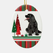 Kerst-kerstversiering voor Cocker Spaniel Keramisch Ornament (Achterkant)