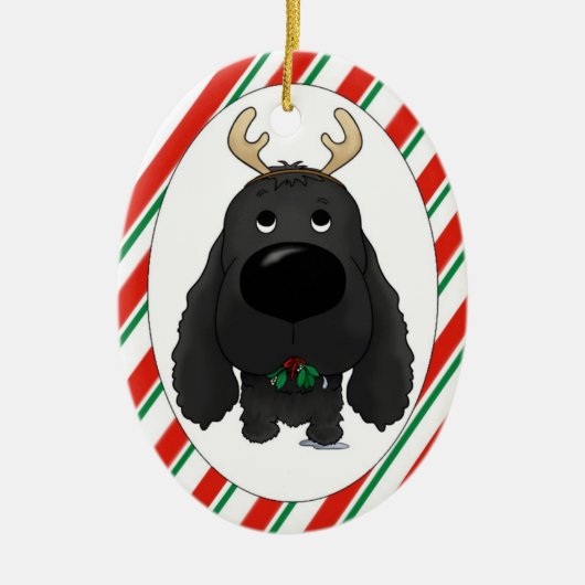 Kerst-kerstversiering voor Cocker Spaniel Keramisch Ornament (Voorkant)