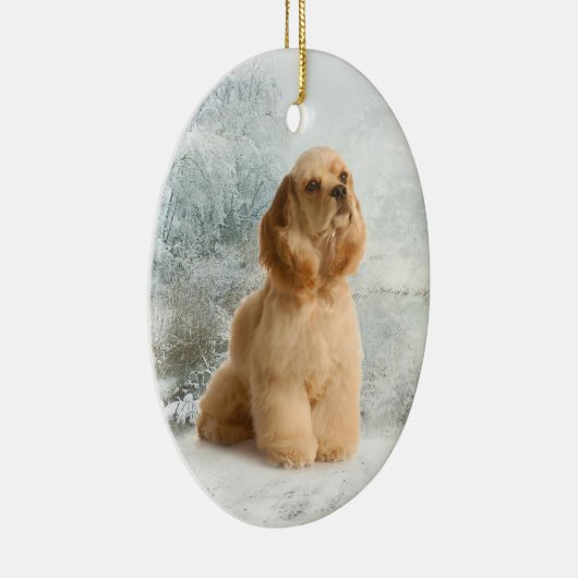 Kerst-kerstversiering voor Cocker Spaniel Keramisch Ornament (Rechts)