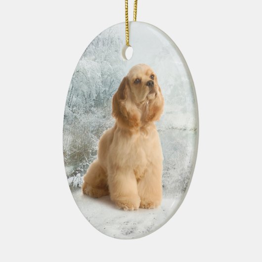 Kerst-kerstversiering voor Cocker Spaniel Keramisch Ornament (Links)
