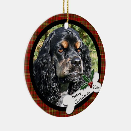 Kerst-kerstversiering voor Cocker Spaniel Keramisch Ornament (Rechts)