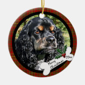 Kerst-kerstversiering voor Cocker Spaniel Keramisch Ornament (Voorkant)