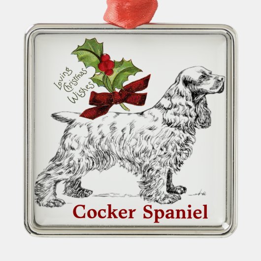 Kerst-kerstversiering voor Cocker Spaniel Metalen Ornament (Voorkant)