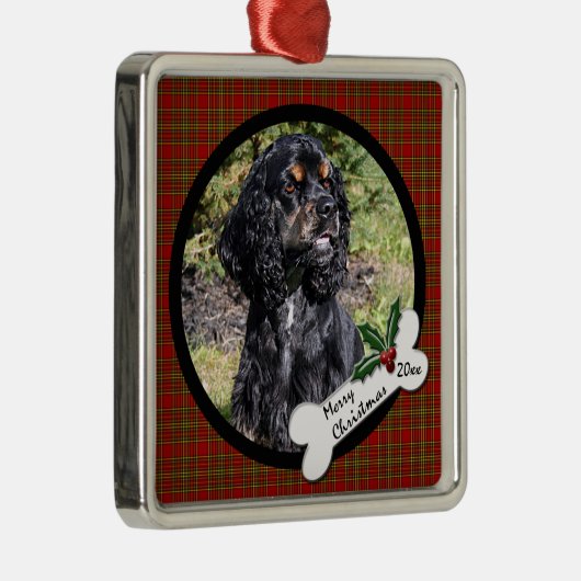 Kerst-kerstversiering voor Cocker Spaniel Metalen Ornament (Rechts)