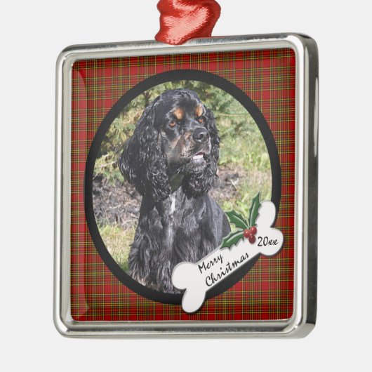 Kerst-kerstversiering voor Cocker Spaniel Metalen Ornament (Links)