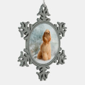 Kerst-kerstversiering voor Cocker Spaniel Tin Sneeuwvlok Ornament (Links)
