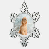 Kerst-kerstversiering voor Cocker Spaniel Tin Sneeuwvlok Ornament (Rechts)