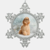 Kerst-kerstversiering voor Cocker Spaniel Tin Sneeuwvlok Ornament (Voorkant)