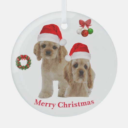 Kerst-kerstversiering voor Cockerspaniel Glas Ornament (Voorkant)
