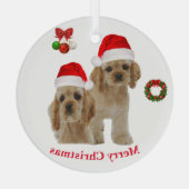 Kerst-kerstversiering voor Cockerspaniel Glas Ornament (Achterkant)