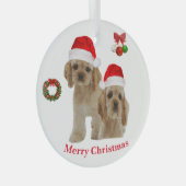 Kerst-kerstversiering voor Cockerspaniel Glas Ornament (Voorkant Rechts)