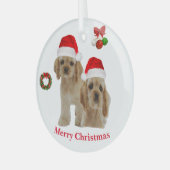 Kerst-kerstversiering voor Cockerspaniel Glas Ornament (Voorkant links)