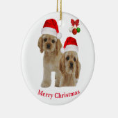 Kerst-kerstversiering voor Cockerspaniel Keramisch Ornament (Rechts)