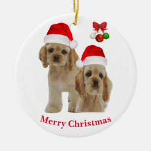 Kerst-kerstversiering voor Cockerspaniel Keramisch Ornament