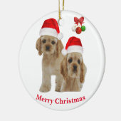 Kerst-kerstversiering voor Cockerspaniel Keramisch Ornament (Links)