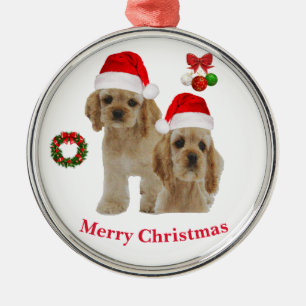 Kerst-kerstversiering voor Cockerspaniel Metalen Ornament