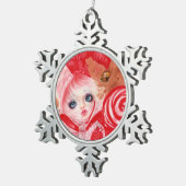 Kerst-kerstversiering voor de rechtbank van Snoep Tin Sneeuwvlok Ornament (Rechts)