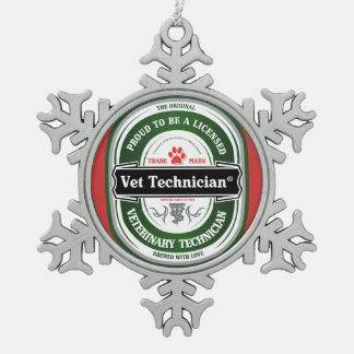 kerst-kerstversiering voor dierenartsen tin sneeuwvlok ornament