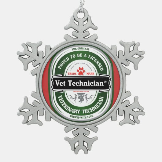 kerst-kerstversiering voor dierenartsen tin sneeuwvlok ornament (Voorkant)