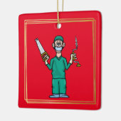 Kerst-kerstversiering voor mannelijke chirurg keramisch ornament (Links)