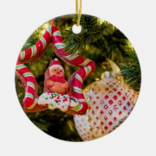 Kerst-kerstversiering voor ontbijtbrood keramisch ornament (Voorkant)