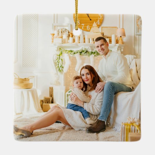 Kerst-kerstversiering voor ontbijtbrood keramisch ornament (Achterkant)